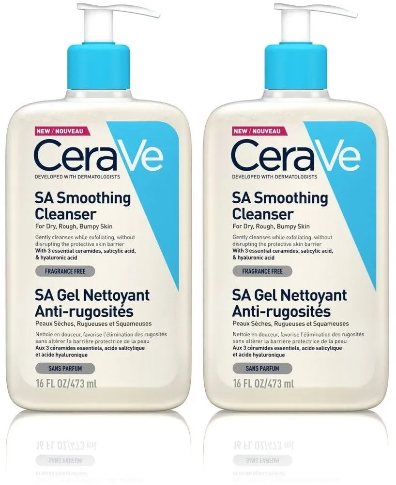 CeraVe SA Anti-Ruwe Huidreiniging 2x473 ml Reinigingsmiddel