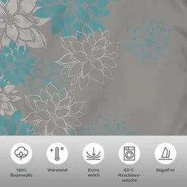OTTO home Susan Blumen Blau 155 x 220 cm + 80 x 80 cm