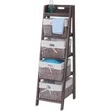 Mendler Leiterregal Goiana Standregal 101 x 30 x 0 cm Braun