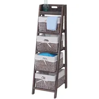 Mendler Leiterregal Goiana Standregal 101 x 30 x 0 cm Braun