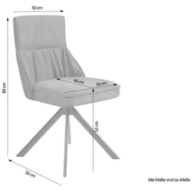 byLIVING Esszimmerstuhl CALIFORNIA, 2er Set, Webstoff grün Gestell schwarz