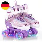 TOMSHOO Rollschuhe Für Mädchen, 4 Größen Verstellbar Rollschuhe Kinder, Rollschu