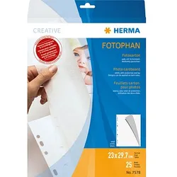 HERMA Fotokarton Fotoblätter weiß 250 g/qm 25 Blatt