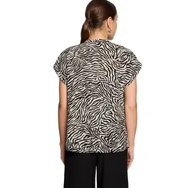 Zero Schlupfbluse mit Animalprint Cream/Schwarz 40