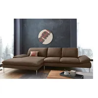 W.Schillig Ecksofa »enjoy&MORE«, mit Sitztiefenverstellung, Füße Chrom glänzend, Breite 340 cm braun