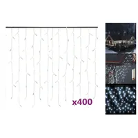 VidaXL Lichtervorhang LED Eiszapfen 10 m 400 LED Kaltweiß