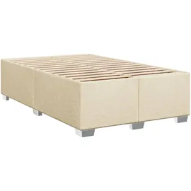 vidaXL Boxspringbett mit Matratze Creme 120x200 cm Stoff - Creme