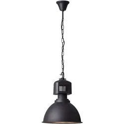 Brilliant Pendelleuchte Blake schwarz industrie stil E27 max. 60W Ø39cm