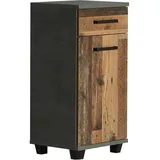 Beistellkommode 1-trg VERIS von Forte Beton dunkelgrau / Old-Wood Vintage by