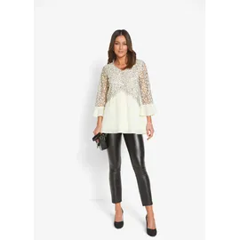 bonprix Tunika BONPRIX, Damen, Gr. 44, wollweiß, rauchgrau, Web, Obermaterial: 100% Polyester.