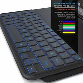 Aplic Tablet-Tastatur, Kunstledercase für iPad Pro 10,5", Bluetooth Keyboard mit Apple Layout