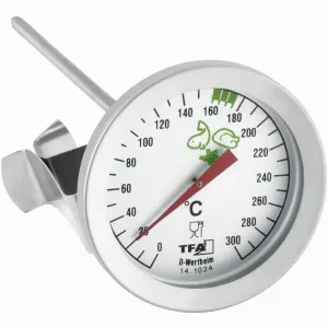 SCHNEIDER Thermometer, rund, Stechthermometer aus Edelstahl, für Fleisch, Messbereich: 0 bis +200°C