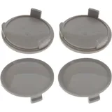 4 Nabenkappen Ø 74,5 mm - 70,0 mm / gewölbt umrandet grau