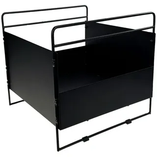 kamelshopping Kaminholzkorb Kaminholzkorb aus Metall, schwarz-matt, pulverlackbeschichtet, moderner Feuerholz-Korb, Brennholzkorb, Aufbewahrungskorb eckig