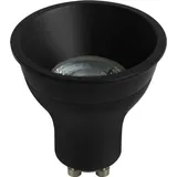 NCC-Licht LED Leuchtmittel Deep-Deco Reflektor Schwarz 4,9W GU10 550lm warmweiß 3000K 36° + Ring Schwarz Ø5cm