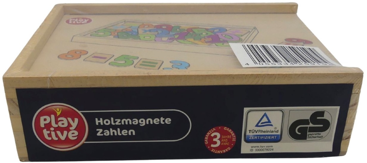 Playtive Holzmagnete Zahlen Holzspielzeug ab 3 Jahren 51-teilig fördert Zahle...