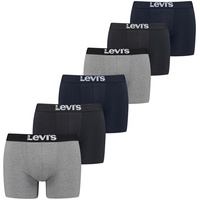 Levi's Levi's® Boxershorts (Packung, 6er-Pack), mit breitem Logobund Levi's® black/navy/mid grey mel S