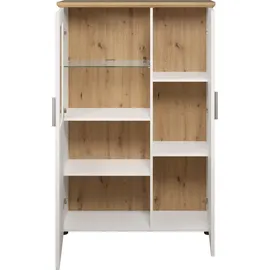 trendteam Vitrine Shade 95 x 140 x 38 cm Weiß