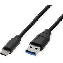 roline recycled material USB-A auf USB-C 1 m Schwarz