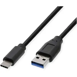 roline recycled material USB-A auf USB-C 1 m Schwarz