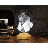 Geschenkelampe Fotogeschenk Personalisierbar mit eigenem Foto und Text in 3D Bilder Led Motiv Lampe gravieren hochzeit Herz (Eiform Fotolampe)