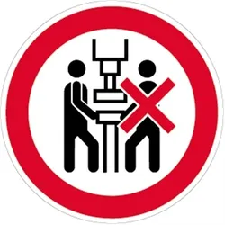 Aufkleber Maschine darf nur von einer Person bedient werden, Folie, Ø 100 mm