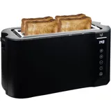 Impolio 4-Scheiben Langschlitz-Toaster mit Touchscreen – LED-Anzeige, | 7 Bräunungsstufen, Brötchenwärmer | 1250-1500W, Schwarz,