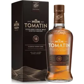 Tomatin 18 Years Old Oloroso Sherry Casks  Highland Single Malt Scotch 46% vol 0,7 l Geschenkbox