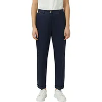 s.Oliver BLACK LABEL, Damen, Gr. 38, N-Gr, navy, Web, Obermaterial: 97% Baumwolle, 3% Elasthan, unifarben, slim fit knöchelfrei, Hosen Anzughose, mit Taschen