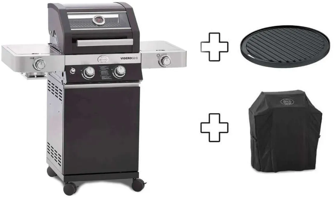 RÖSLE Gasgrill BBQ-Station „Videro G2-S Vario+“ inkl. Wetterschutzhaube und Grillplatte