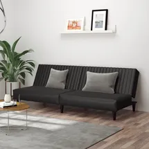 vidaXL Schlafsofa 2-Sitzer, Schwarz Kunstleder