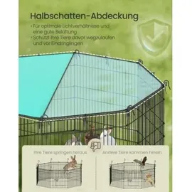 Songmics Freigehege 138 x 138 x 60 cm schwarz