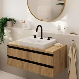 Hansgrohe Vernis Blend 3-Loch Waschtischarmatur Mattschwarz