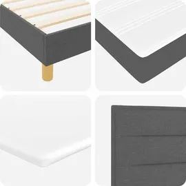 vidaXL Boxspringbett 200 x 200 cm Dunkelgrau