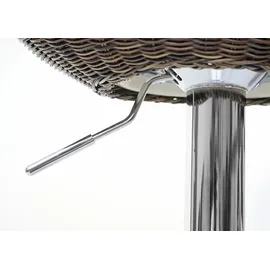 Mendler 2er-Set Barhocker HWC-G26, Tresenhocker Barstuhl Drehhocker, In-/Outdoor Poly-Rattan chrom