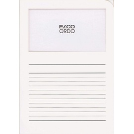 ELCO Sichtmappen Ordo classico - weiß, 120g, 10 Stück, Sichtfenster und Linien
