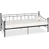 vidaXL Tagesbett-Rahmen Schwarz Metall 90×200 cm