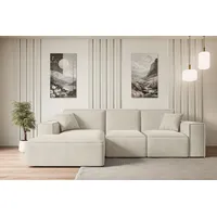 altdecor Ecksofa in L-Form Corner Sofa Bett Eckcouch Couch Wohnlandschaft Cauchsofa Serra-L - 266x165x73 cm Beige