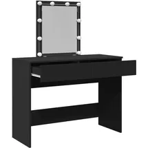 vidaXL Schminktisch mit LED-Beleuchtung Schwarz 100x40x130 cm