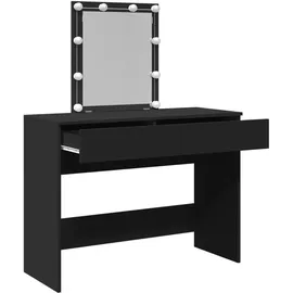 vidaXL Schminktisch mit LED-Beleuchtung Schwarz 100x40x130 cm