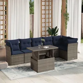 vidaXL Gartensofa-Set 7-tlg. grau