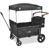 FableKids Bollerwagen Leo X4 Plus, faltbar, 80kg Traglast, 113 x 78 x 130cm (L/B/H), schwarz