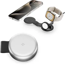 Twelve South ButterFly 2-in-1 MagSafe Ladegerät – Laden von iPhone, und Apple Watch, gleichzeitig – Dient als Displayständer – Rei... - Grau
