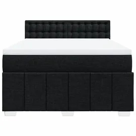vidaXL Boxspringbett mit Matratze Schwarz 140x200 cm Stoff