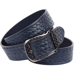 Ledergürtel ANTHONI CROWN, Damen, Gr. 105, blau, Leder, unifarben, modisch,klassisch, Gürtel, mit Flecht-Prägung