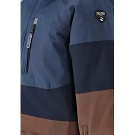 ZigZag Skijacke "Taylora", Jungen, Gr. 92, blau (blau, braun), 90% Polyester, 10% Elasthan, mehrfarbig, normal, ohne Ausschnitt, Jacken Skijacke, mit wind- und wasserdichter TPU-Membran