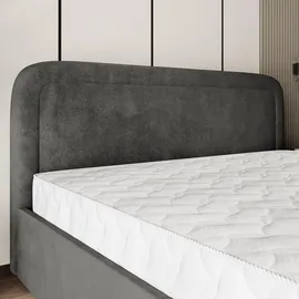 masseno Polsterbett, Grau, Holz, 140x200 cm, Schlafzimmer, Betten, Polsterbetten