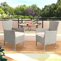 CASARIA Polyrattan Gartenstuhl 4er-Set Creme/Beige Stapelbar