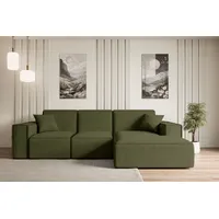 ALTDECOR Ecksofa mit Schlaffunktion und Bettkasten Corner Sofa Bett Eckcouch Couch L-Form Schlafcouch Ausziehbar Wohnlandschaft Schlafsofa Cauchsof... - Grün