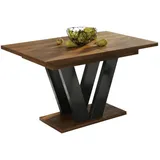 endo-moebel Esstisch Lara 130-210cm ausziehbar erweiterbar Esszimmertisch Säulentisch - 210cm Synchronauszug Stirling Eiche - Braun